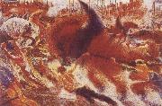 Umberto Boccioni The City Rises oil painting artist